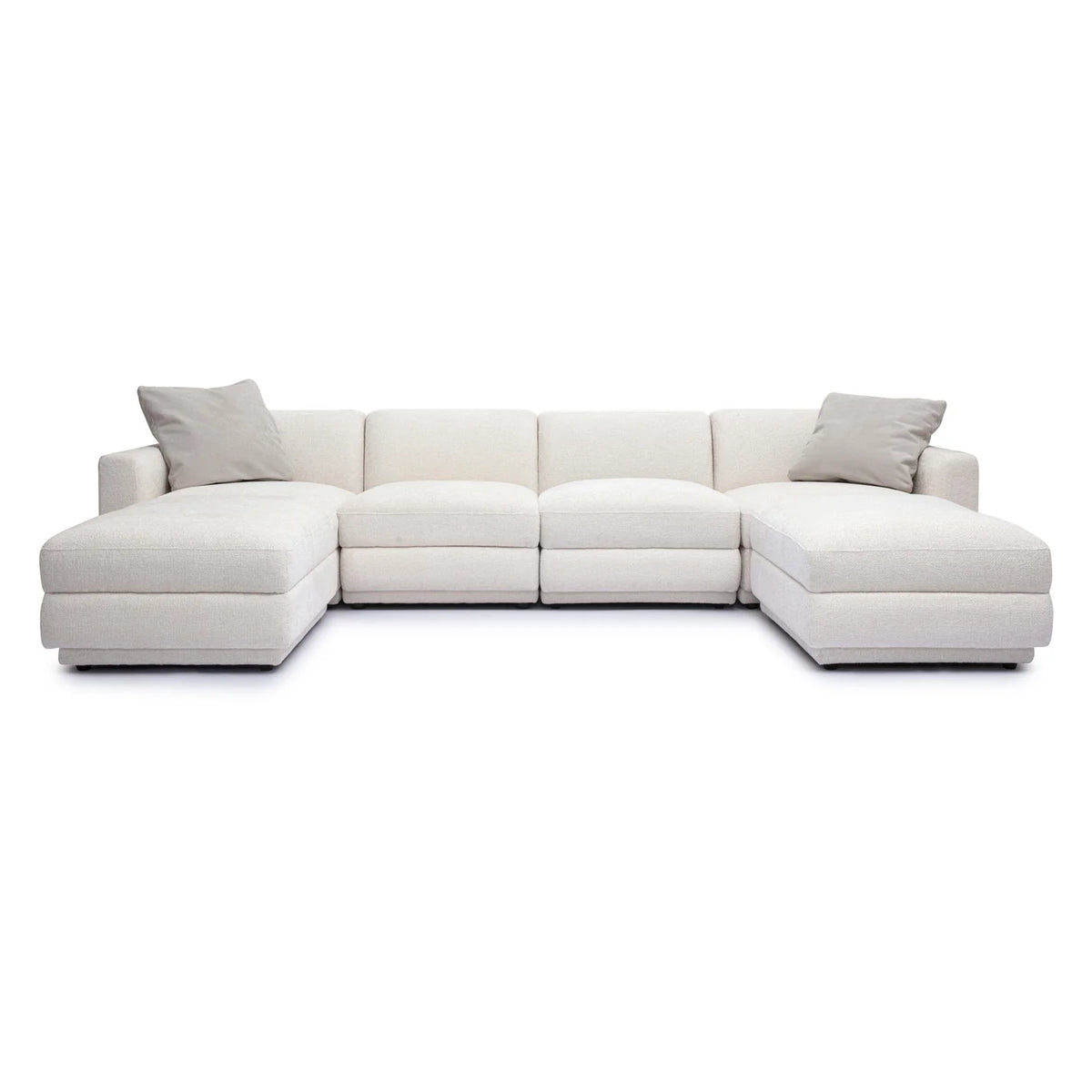 Perry  Cream Performance Chenille Modular Large U-Sectional (4-8 Piece)