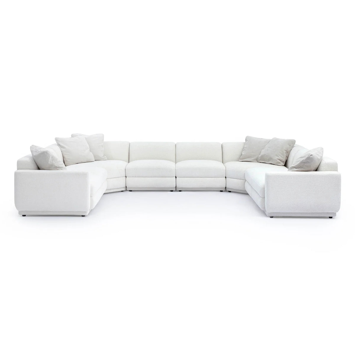 Perry  Cream Performance Chenille Modular Large U-Sectional (4-8 Piece)
