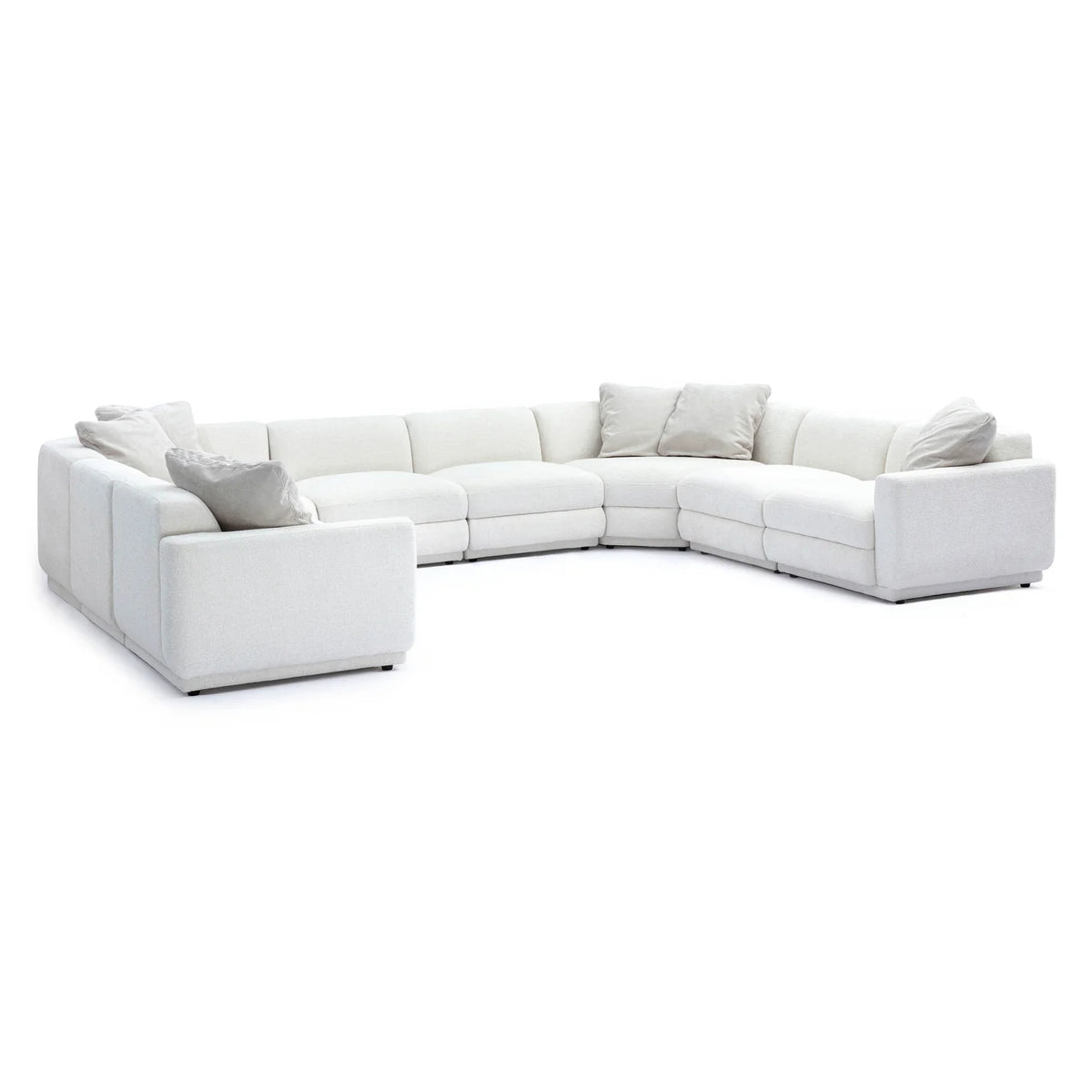 Perry  Cream Performance Chenille Modular Large U-Sectional (4-8 Piece)