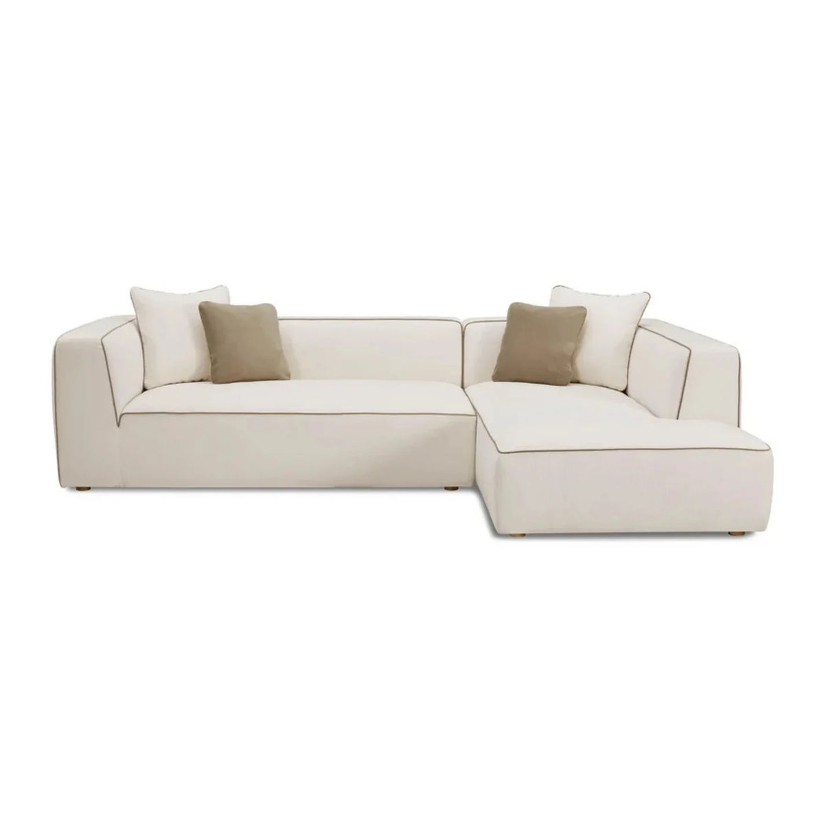 Tristine 2-Piece Cream Contract-Grade Linen L-Shaped Sectional