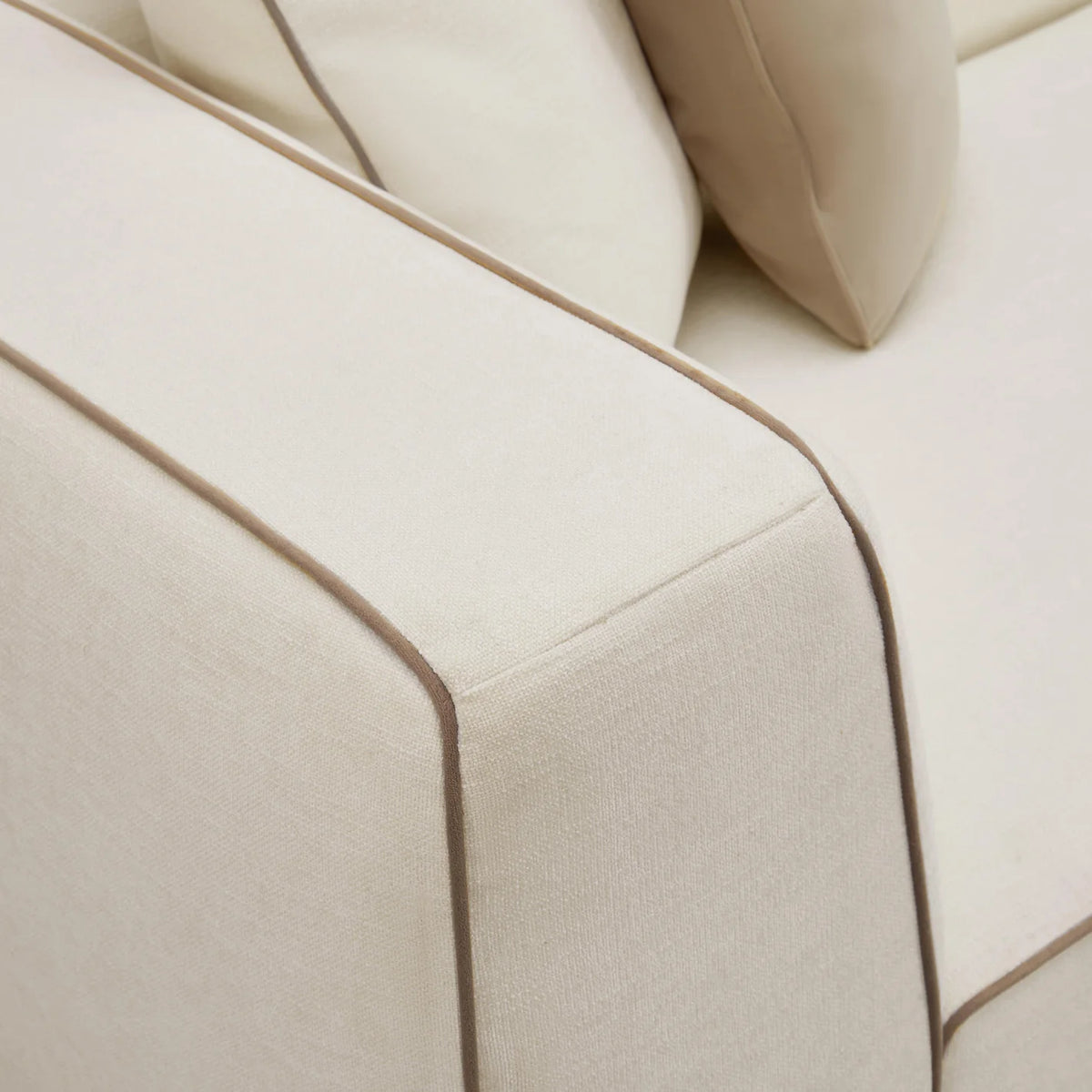 Tristine 2-Piece Cream Contract-Grade Linen L-Shaped Sectional