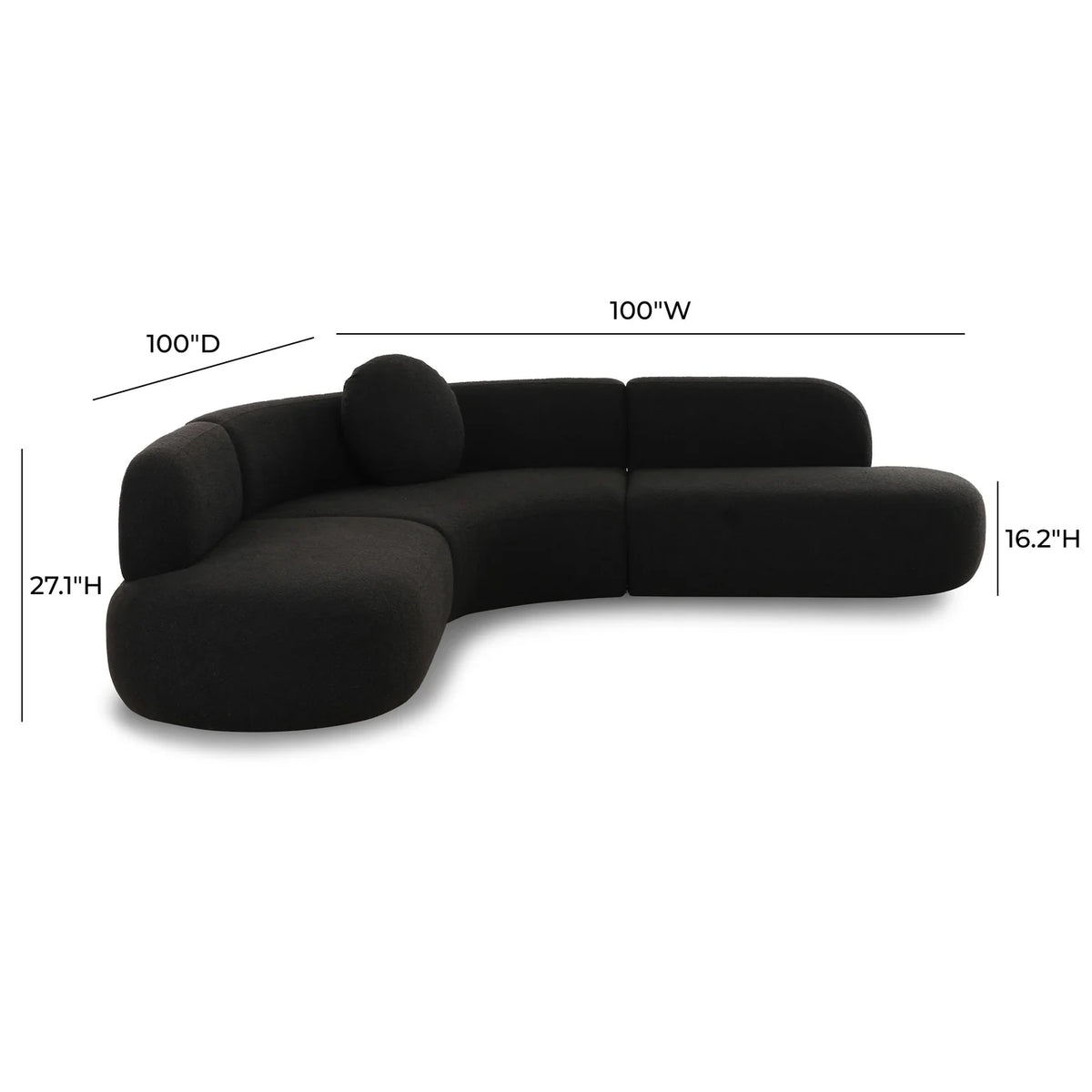 Broohah 3-Piece Performance Fabric L-Shaped Sectional