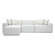 Mindy 4-Piece Performance Chenille Basketweave Modular Sectional