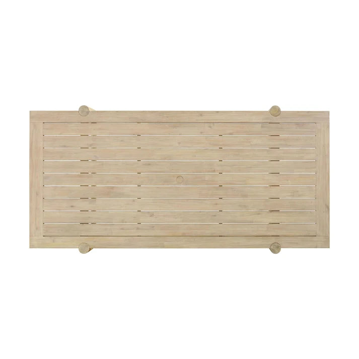 Gata 87" Light Teak Outdoor Rectangular Dining Table