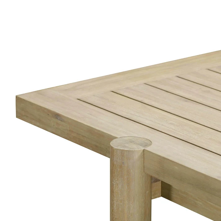 Gata 87" Light Teak Outdoor Rectangular Dining Table