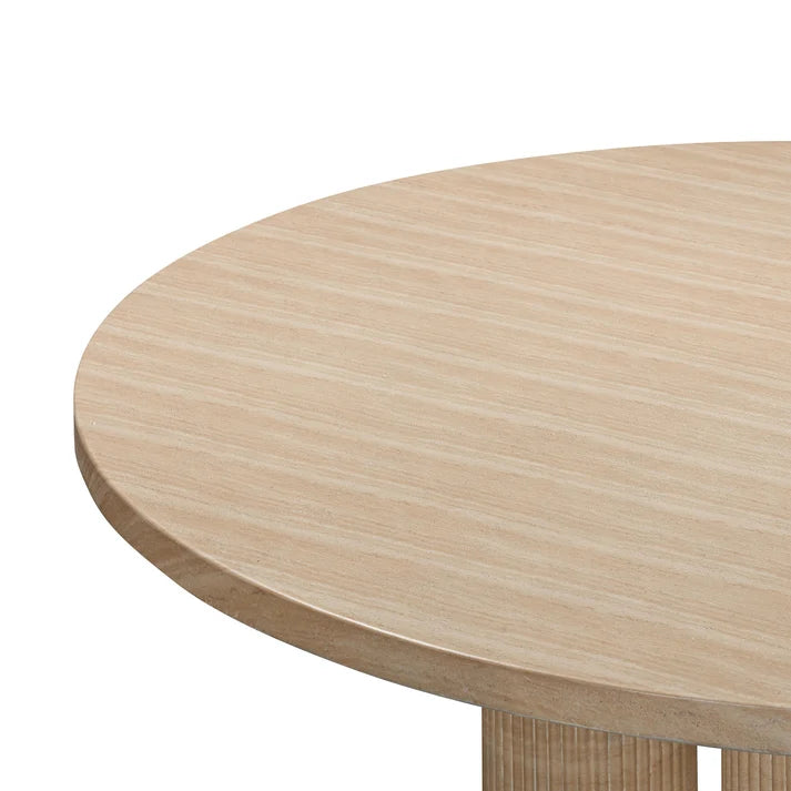 Patti 55" Textured Faux Travertine Indoor / Outdoor Round Dining Table
