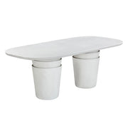 Margot 83" Light Grey Faux Plaster Indoor/Outdoor Concrete Oval Dining Table