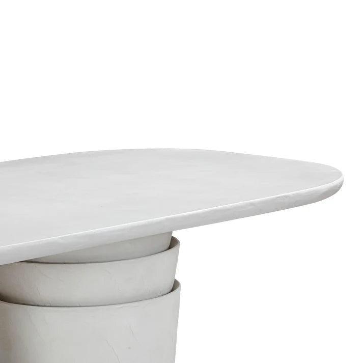 Margot 83" Light Grey Faux Plaster Indoor/Outdoor Concrete Oval Dining Table