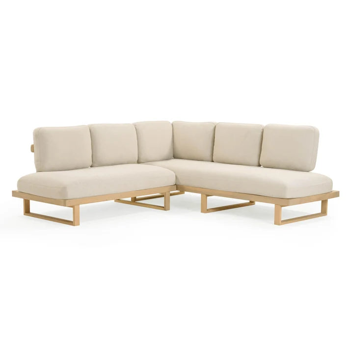 Evan 2-Piece Cream Performance Fabric Outdoor L-Shaped Sectional