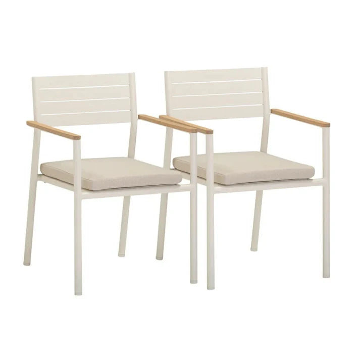 Sardinia Cream Performance Fabric Outdoor Dining Chair - Set of 2