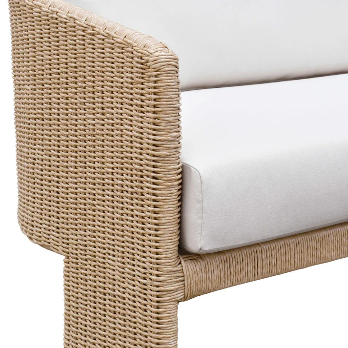 Alexa 80" Rattan Performance Fabric Outdoor Sofa