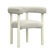 Jackie Cream Textured Contract-Grade Fabric Outdoor Dining Chair