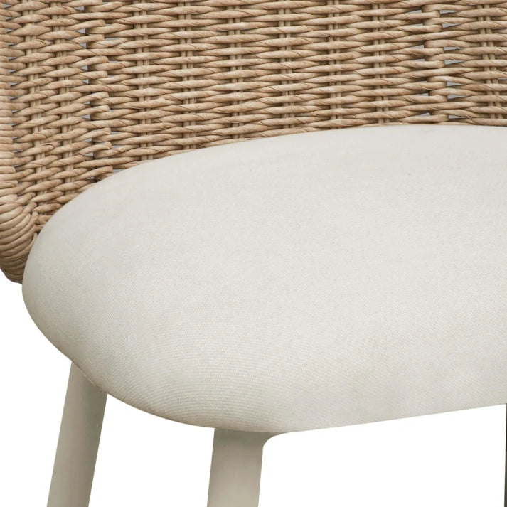 Alexa Rattan Performance Fabric Dining Chair