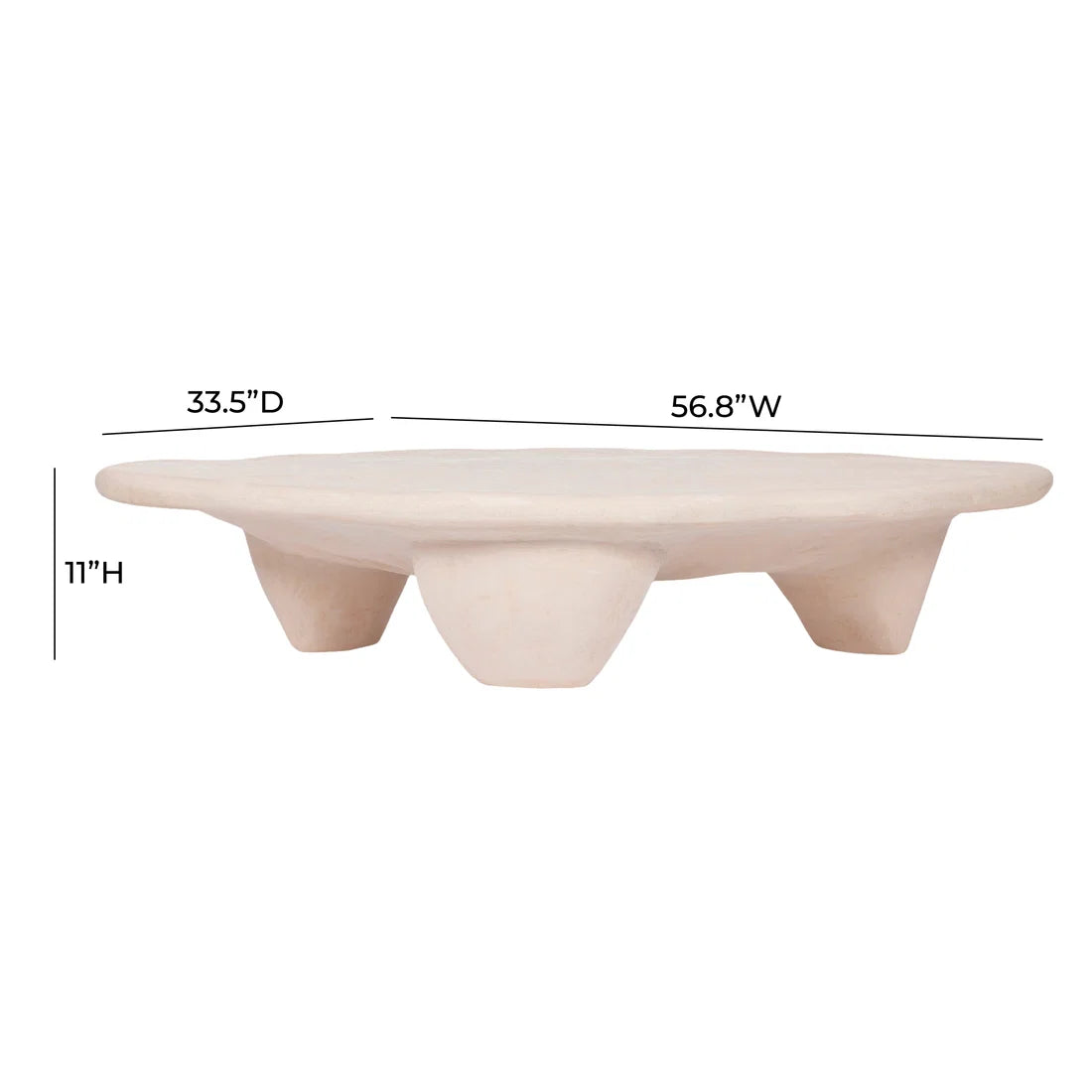 Athen 57" Nude Faux Stone Coffee Table