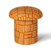 Lucy Rust Orange Tribal Print Mushroom Accent Stool