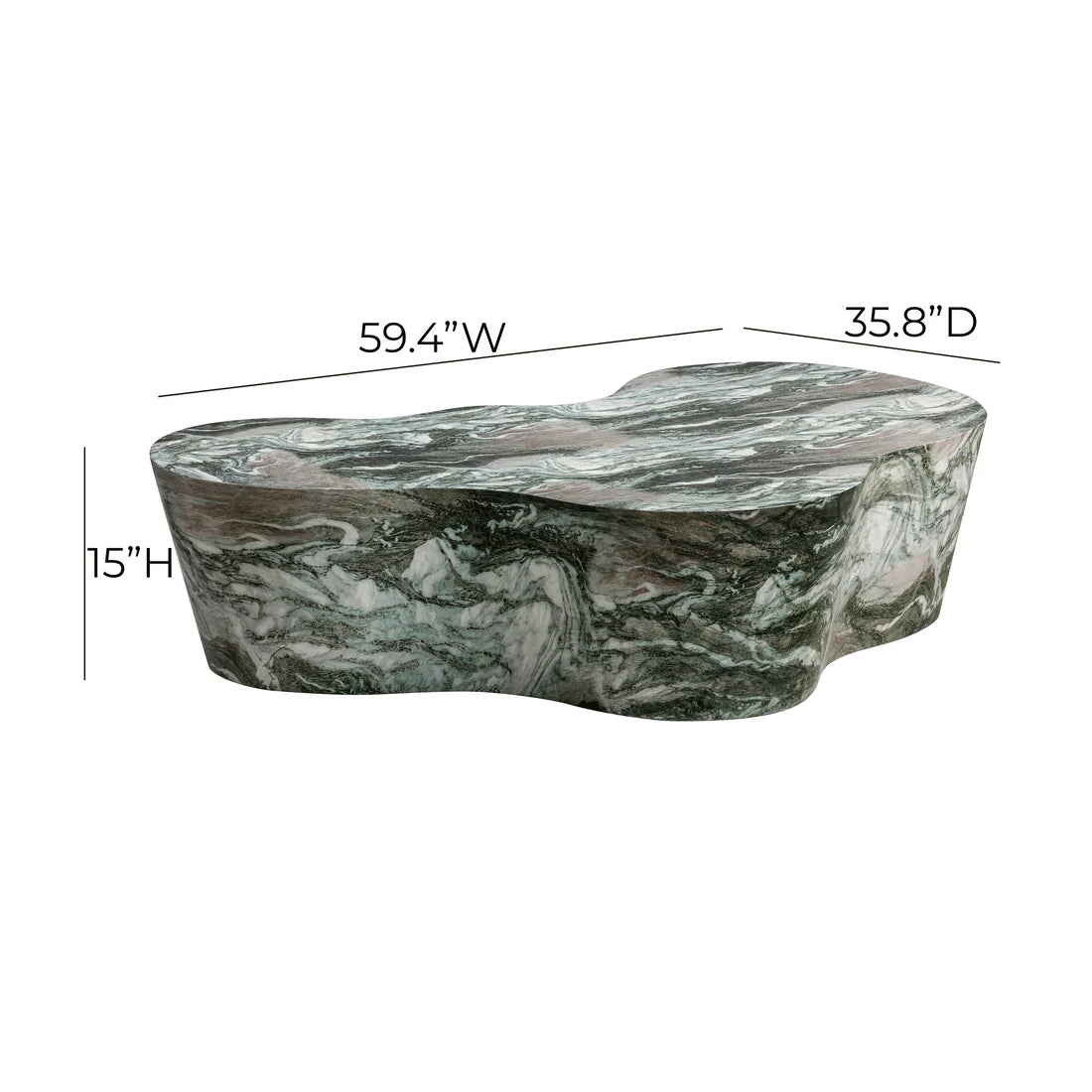 Slab 59" Concrete Indoor/Outdoor Coffee Table