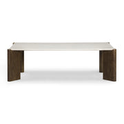 Restis 52" Cream Quartz Rectangular Coffee Table