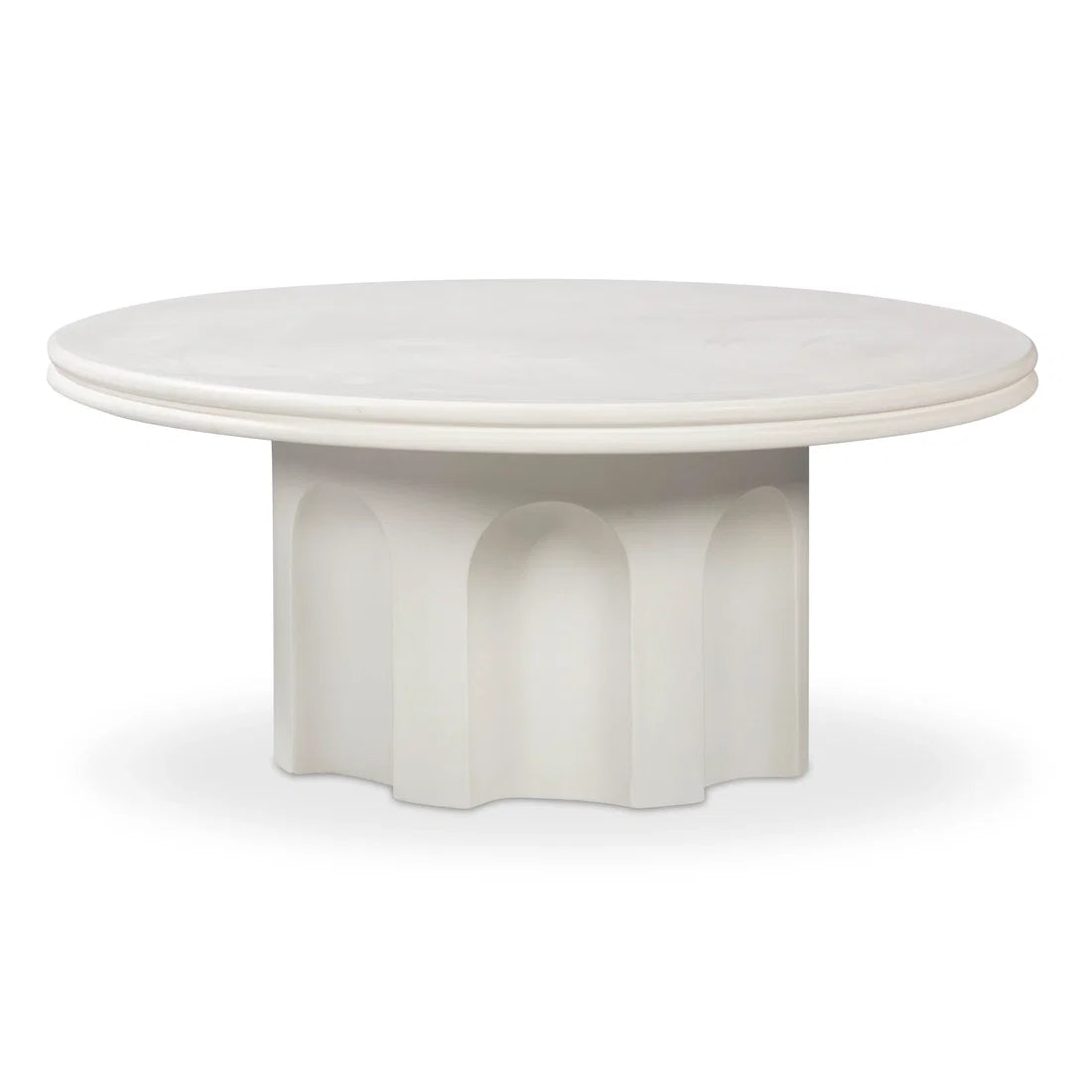 Cassandra 38" Ivory Indoor/Outdoor Concrete Round Coffee Table