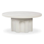 Cassandra 38" Ivory Indoor/Outdoor Concrete Round Coffee Table