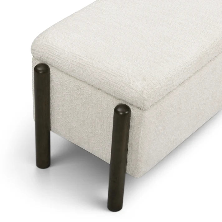 Abby 52" Nubby Fabric Storage Bench