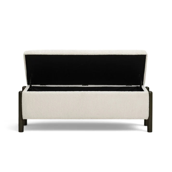 Abby 52" Nubby Fabric Storage Bench