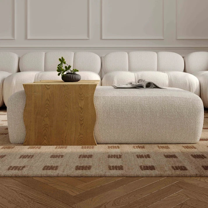 Spencer 54" Performance Basketweave Ottoman with Bridge Table