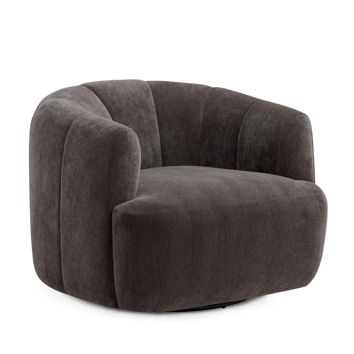 Jasmine Upcycled Contract-Grade Basketweave Fabric Swivel Accent Chair