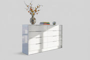 FLORENCE 8-DRAWER DRESSER WHITE HIGH GLOSS