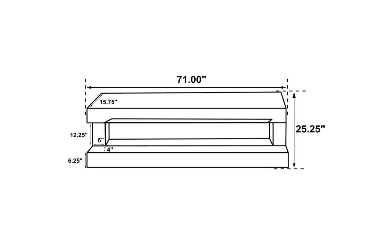 Vallerie 71-inch bt speaker TV stand fireplace console white