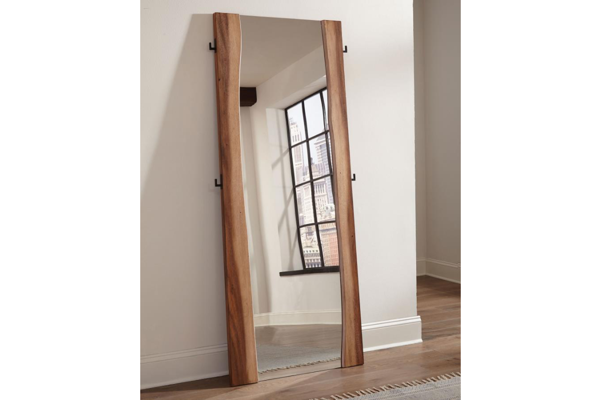 WINSLOW 31 X 76 INCH STANDING FLOOR MIRROR SMOKEY WALNUT