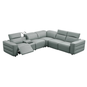 Holly Italian Leather/Match Power Reclining Sectional  Grey
