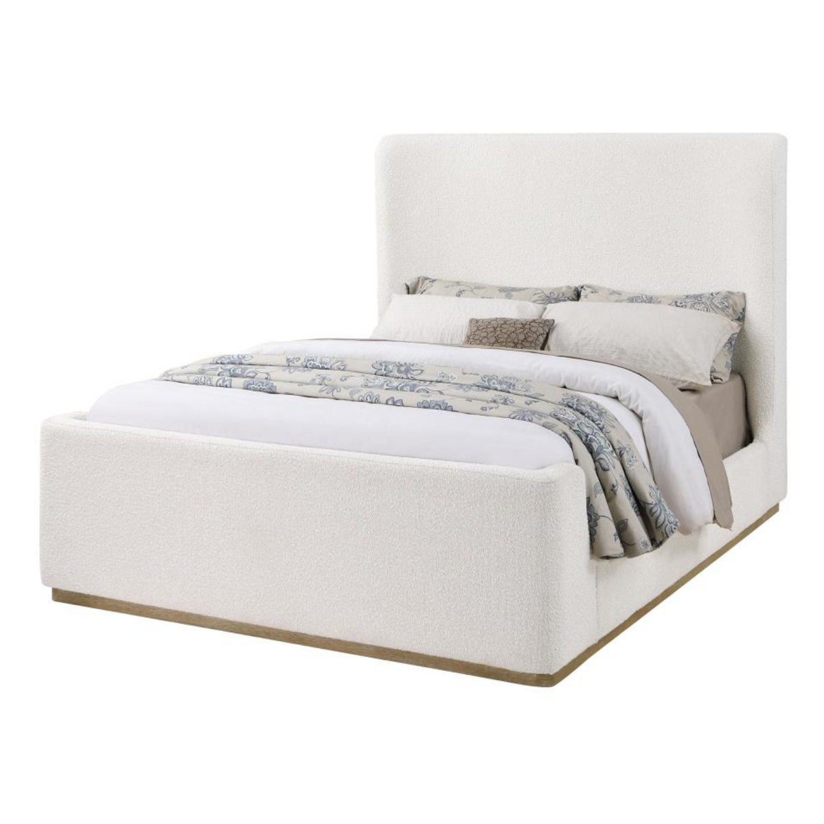 NALA UPHOLSTERED SLEIGH BED CREAM