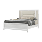 Marmore 64-inch Eastern King Panel Bed LED Headboard White