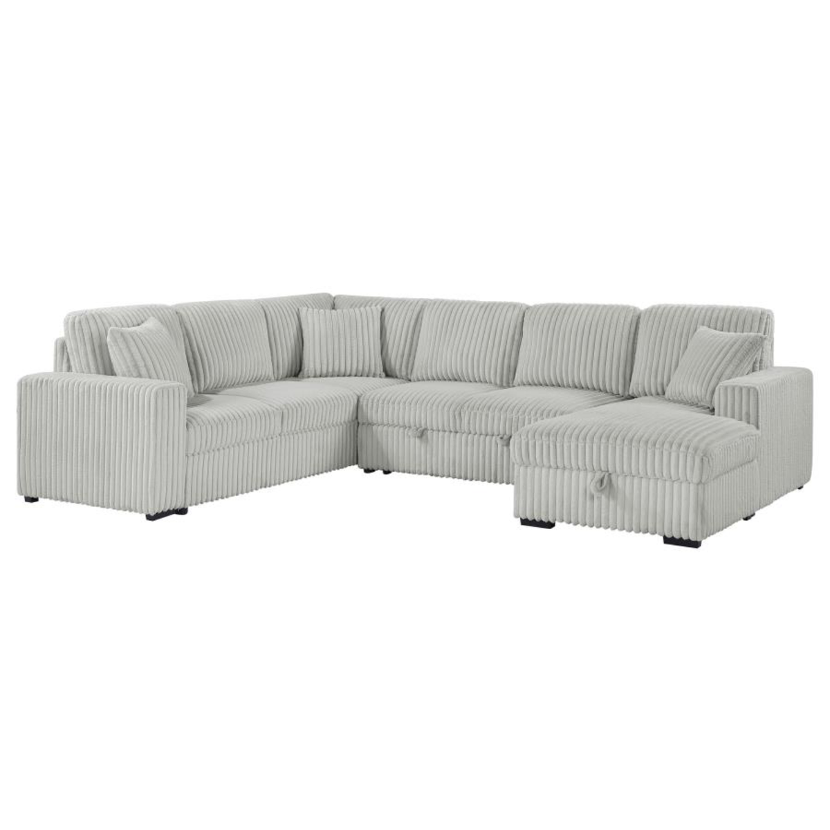 Devonshire Sleeper Sectional Sofa Storage Chaise Grey