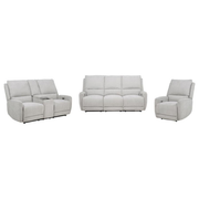 SYLMAR 3-PIECE CHENILLE POWER RECLINING SOFA SET DOVE GREY