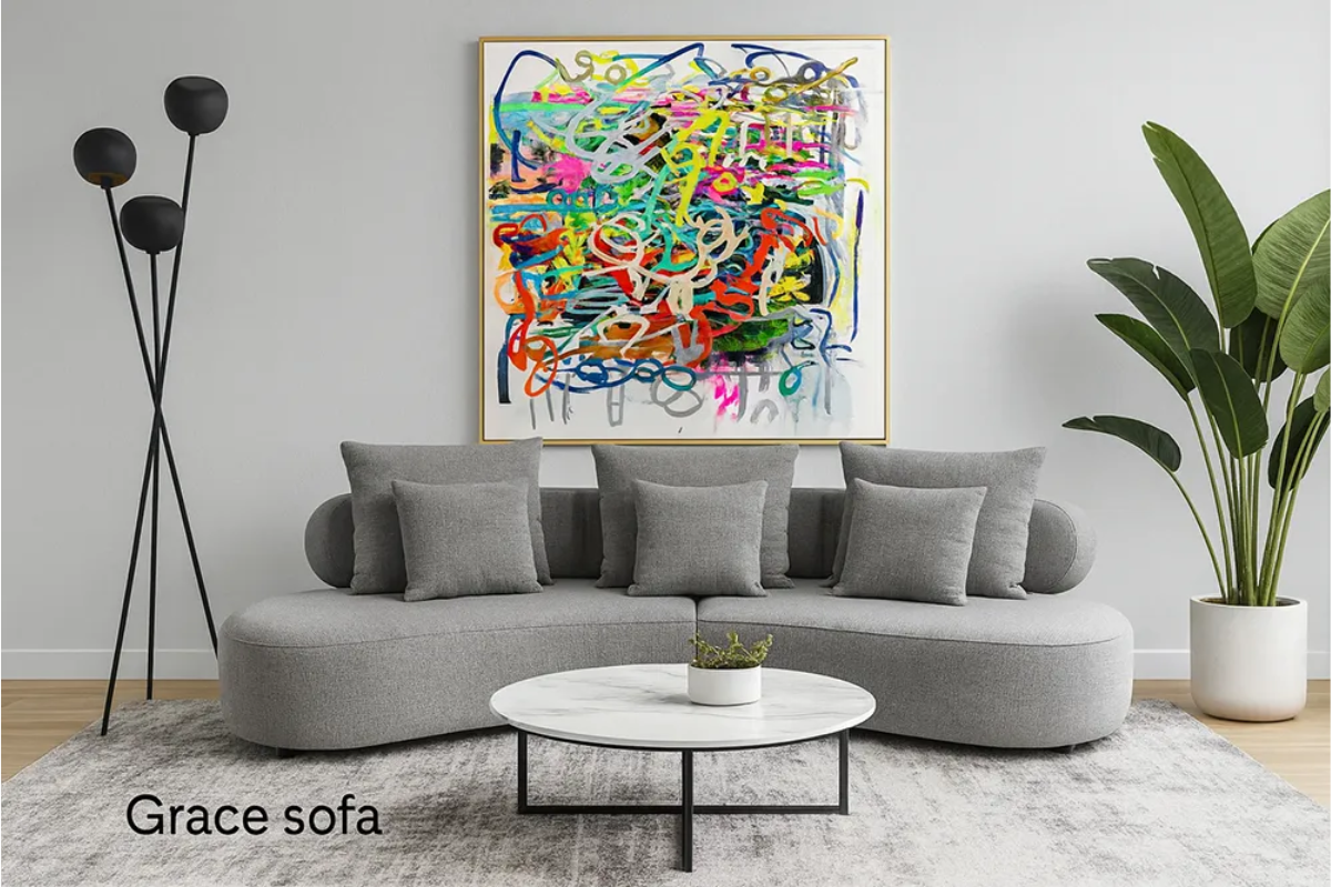 Grace Sectional Sofa with pillows