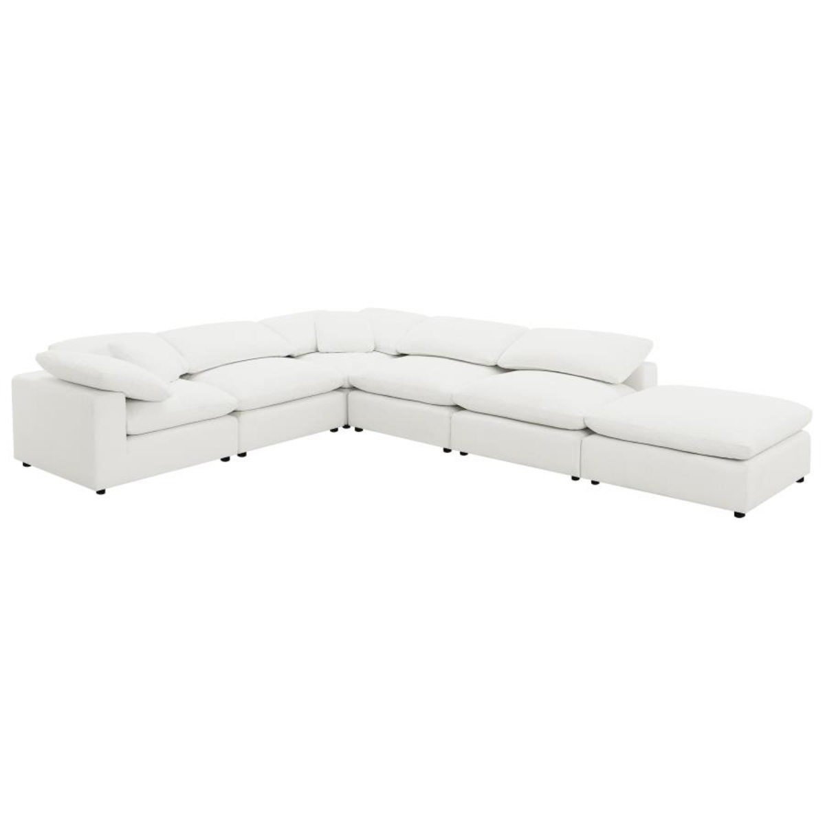 RALEIGH 6-PIECE BOUCLE UPHOLSTERED MODULAR SECTIONAL IVORY
