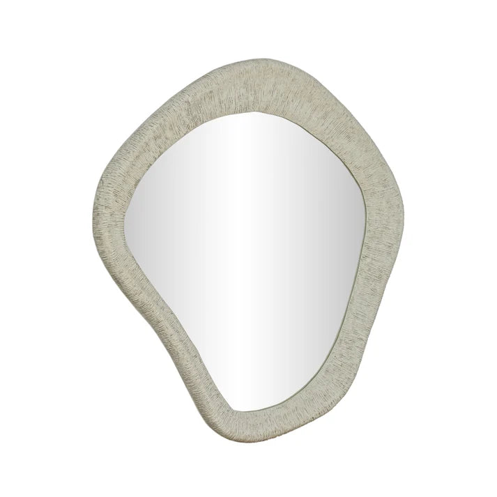 Orpheus Ribbed Faux Stone Wall Mirror