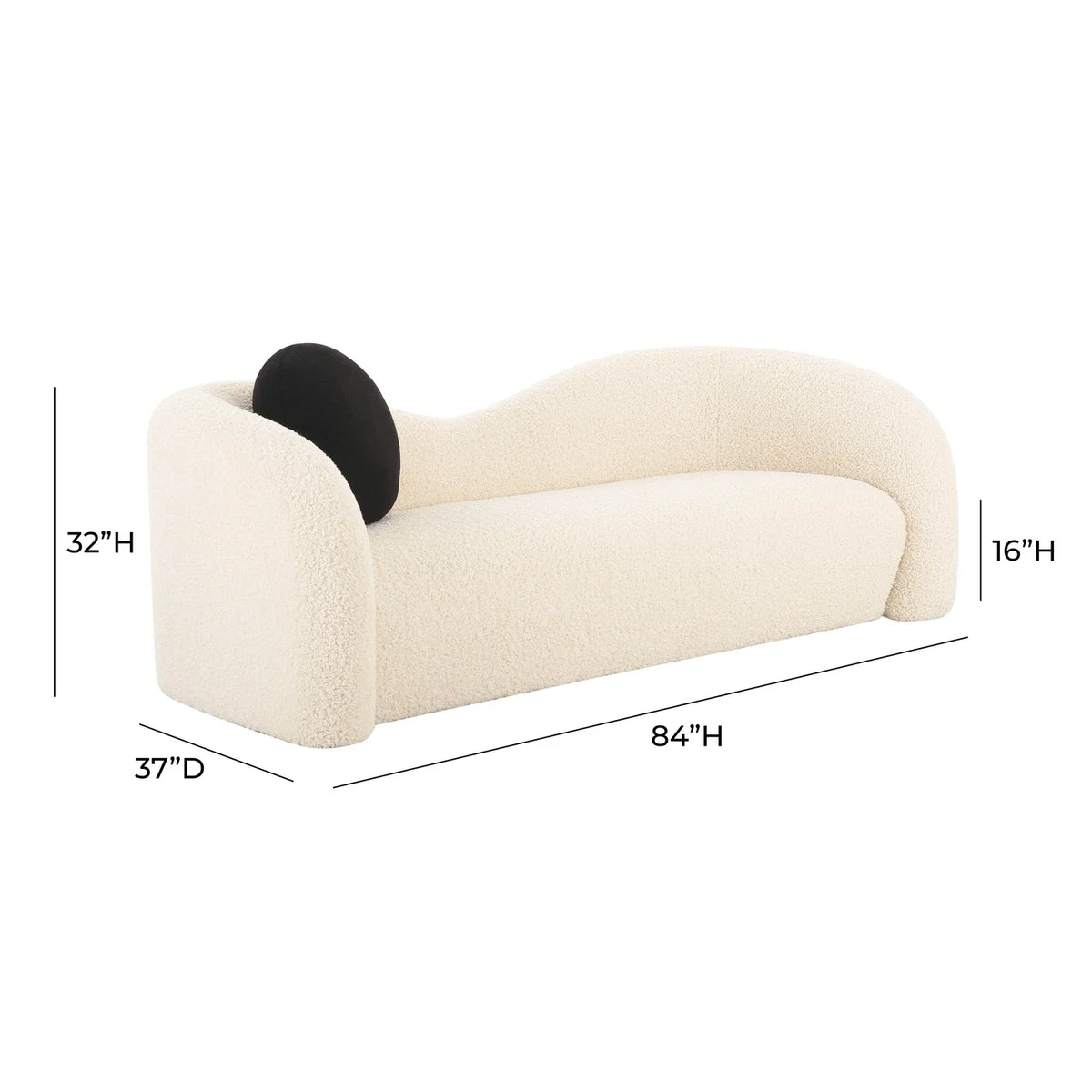 Leonie Faux Shearling Sofa (84"-103")