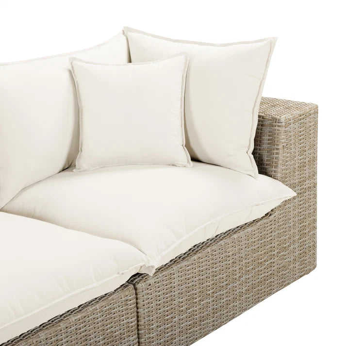 Cali 4-Piece Performance Fabric & Wicker Outdoor Sectional