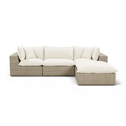 Cali 4-Piece Performance Fabric & Wicker Outdoor Sectional