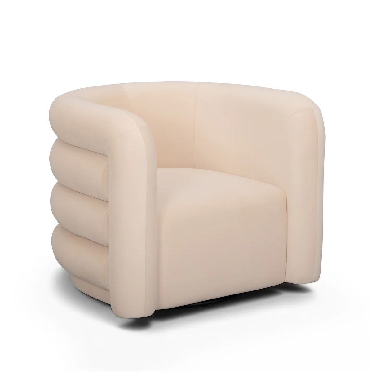 Curves Performance Velvet Swivel Accent Chair