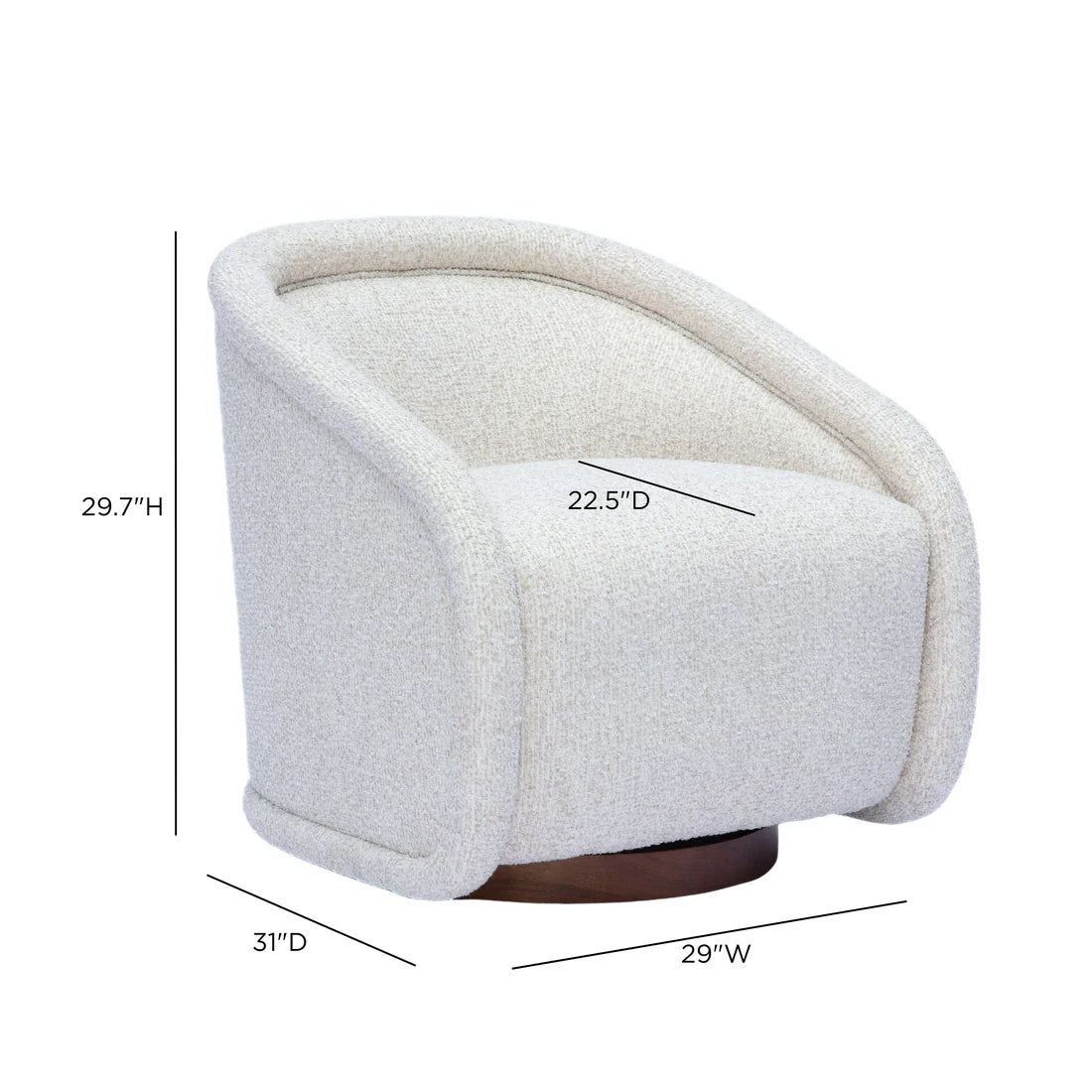 Clarke Cream Performance Boucle Swivel Accent Chair
