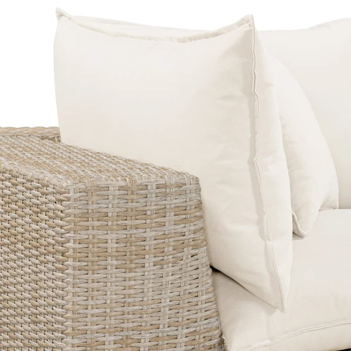 Cali 4-Piece Performance Fabric & Wicker Outdoor Sectional