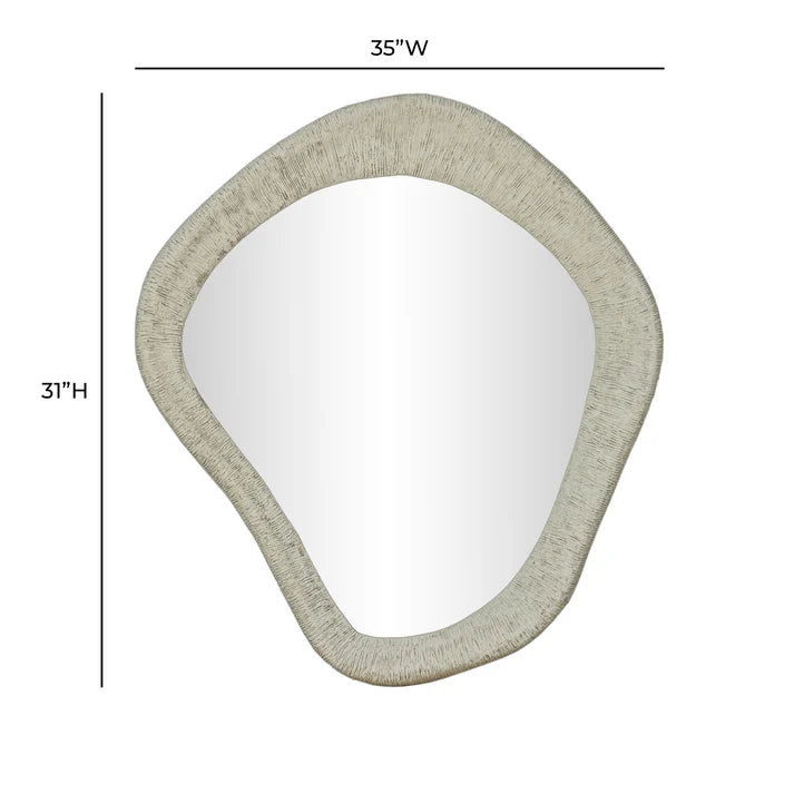 Orpheus Ribbed Faux Stone Wall Mirror