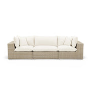 Cali 120" Performance Fabric & Wicker Outdoor Sofa