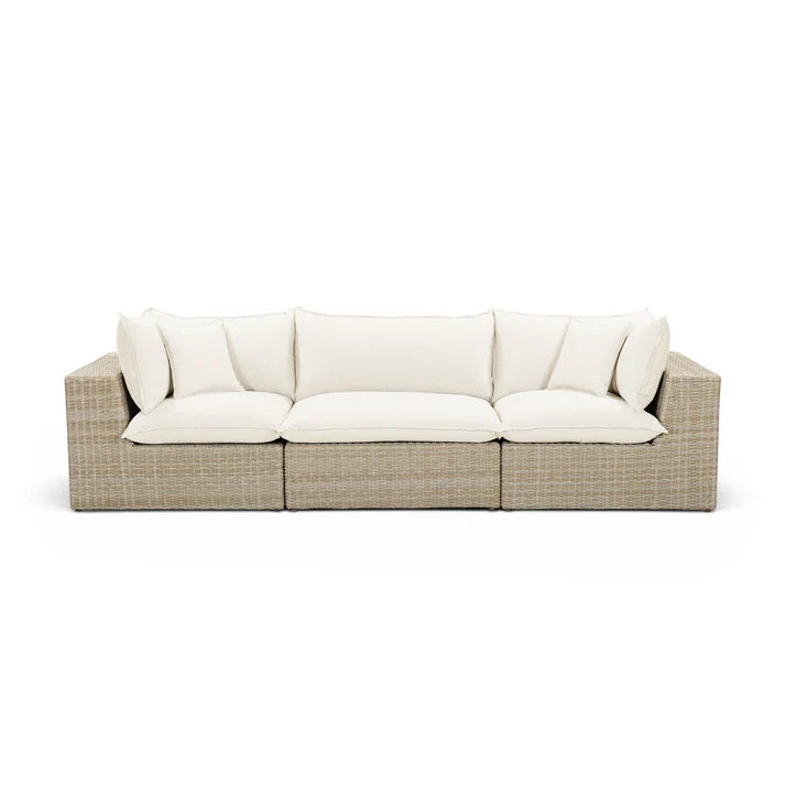 Cali 120" Performance Fabric & Wicker Outdoor Sofa