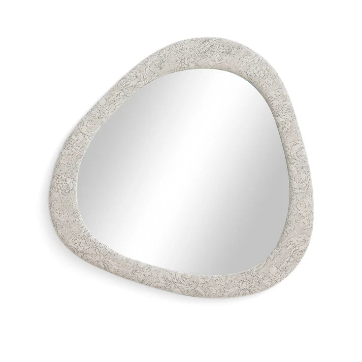 Klaryss  Neutral Floral Jacquard Wall Mirror