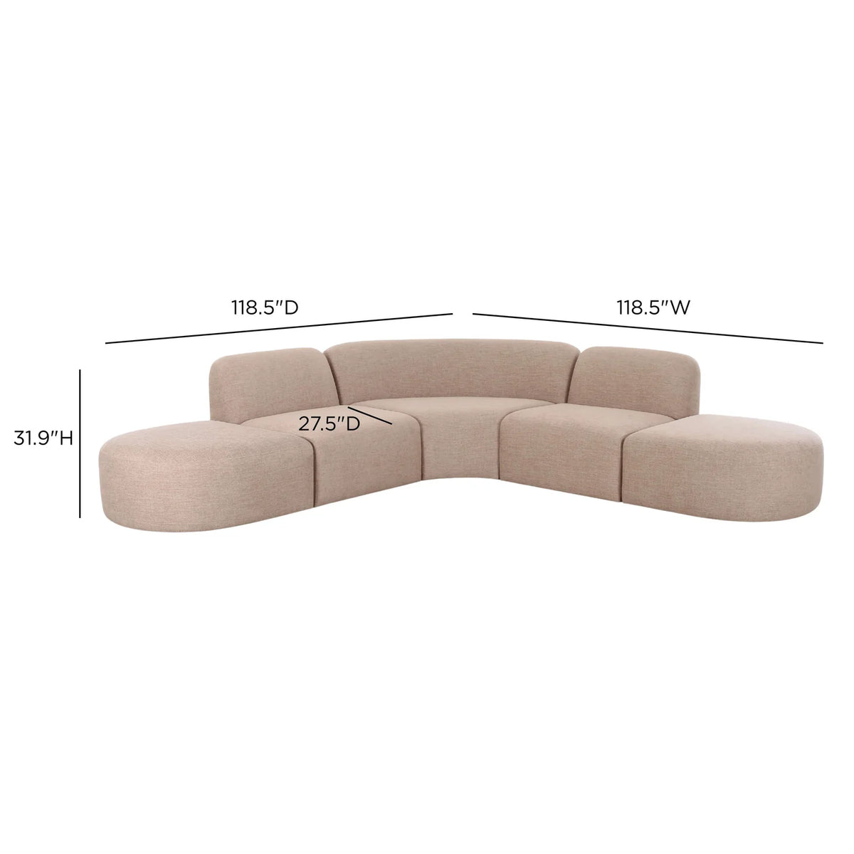 Gorge 5-Piece Modular Euro Sectional