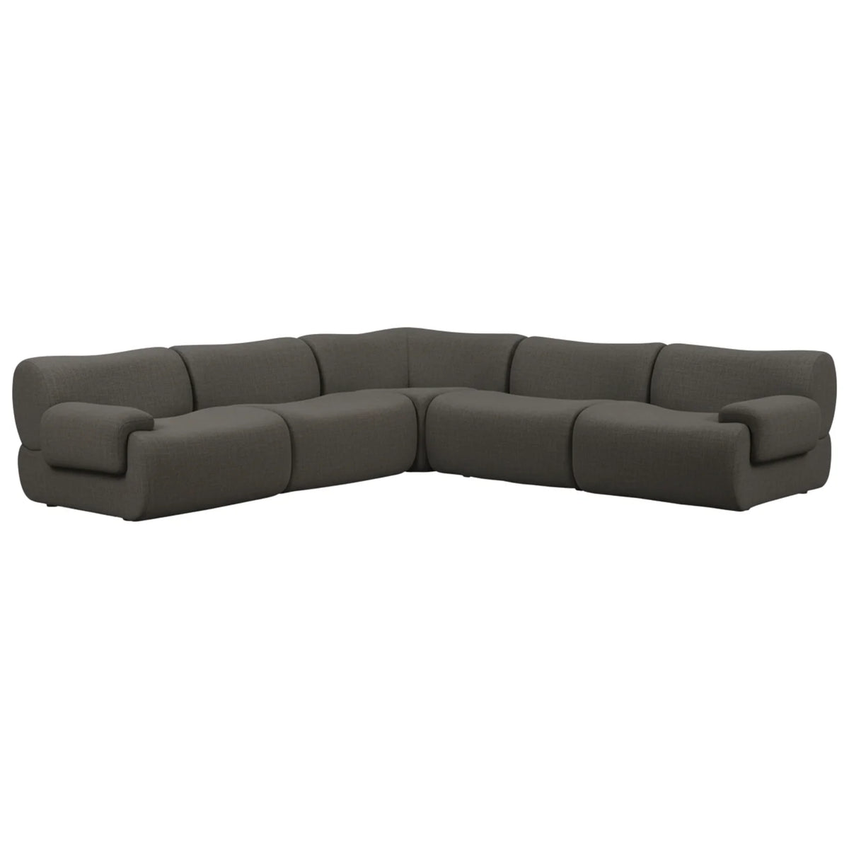 Zenith 5-Piece Contract-Grade Upcycled Fabric Modular L-Sectional